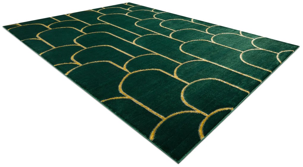 Exclusiv EMERALD covor 1021 glamour, stilat, art deco, sticla verde / aur