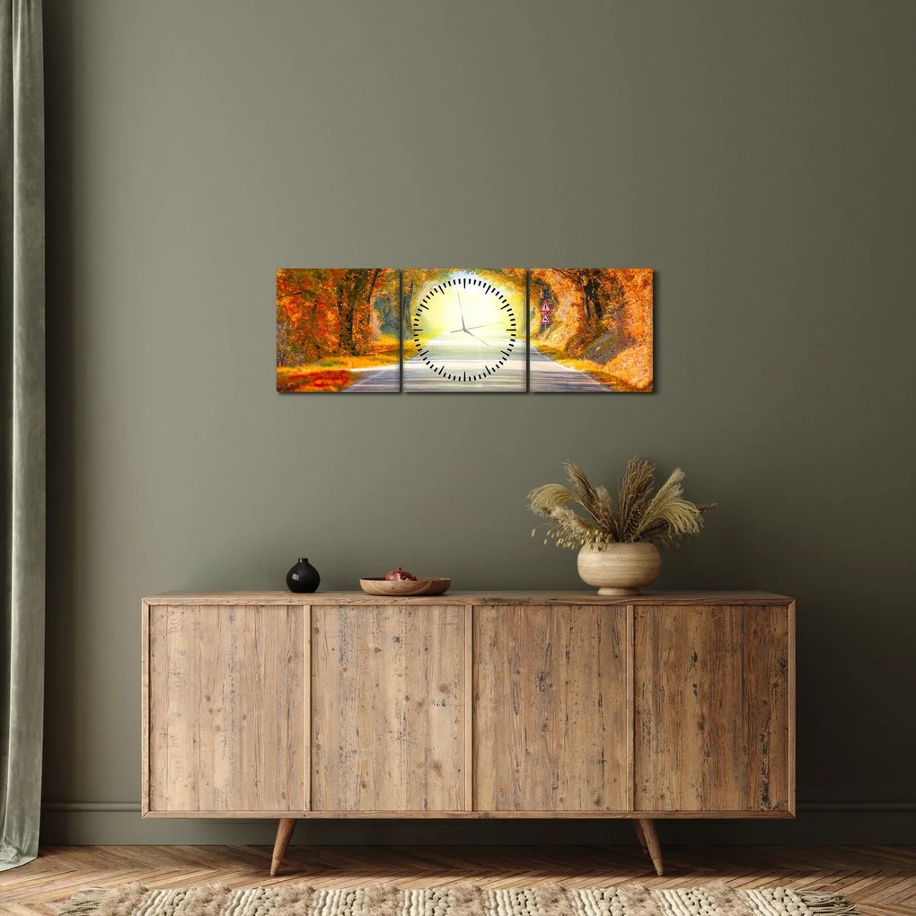 Tablou - Poarta din copaci (cu ceas) (90x30 cm)