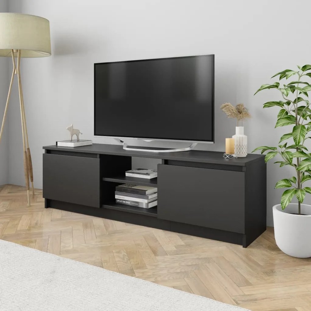 800568 vidaXL Comodă TV, negru, 120 x 30 x 35,5 cm, PAL