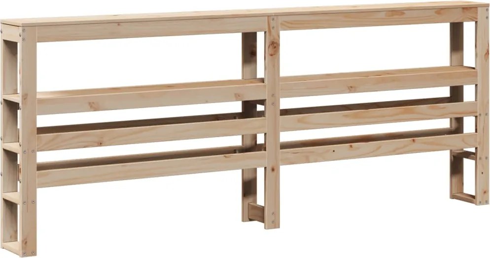 vidaXL Tăblie de pat cu rafturi, 200 cm, lemn masiv de pin