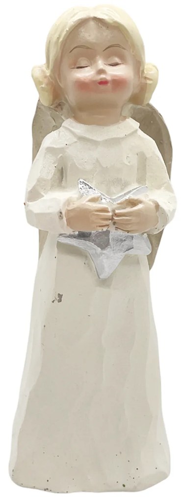 Figurina Inger cu stea DELIA, Bej, 9.5cm