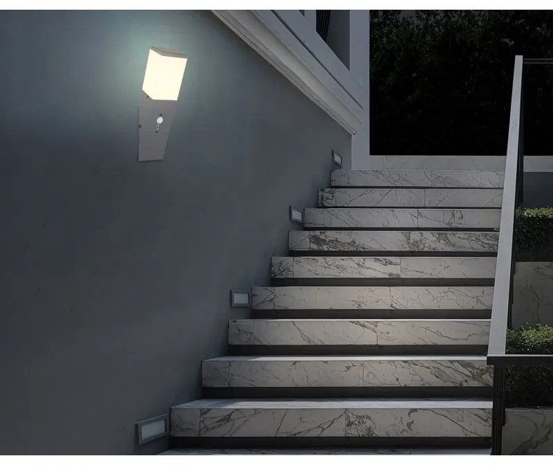 Aplica de perete pentru iluminat exterior cu senzor de miscare IP44 Herri antracit
