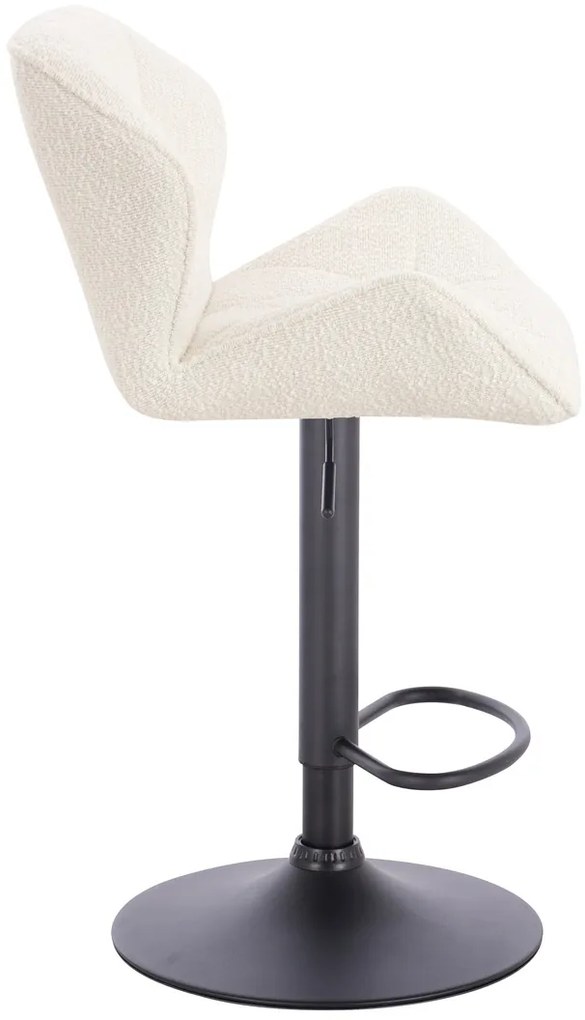HR111W Scaun Crem Boucle cu Bază Neagră