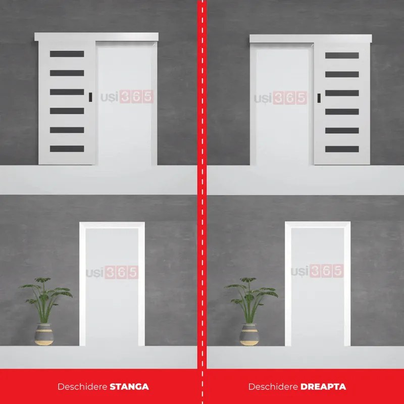 Usa glisanta HDF aplicata pe perete - Colectia VINTAGE 5.4 Toc reglabil de bordare 160-250 mm, Nuc, Folie Decor