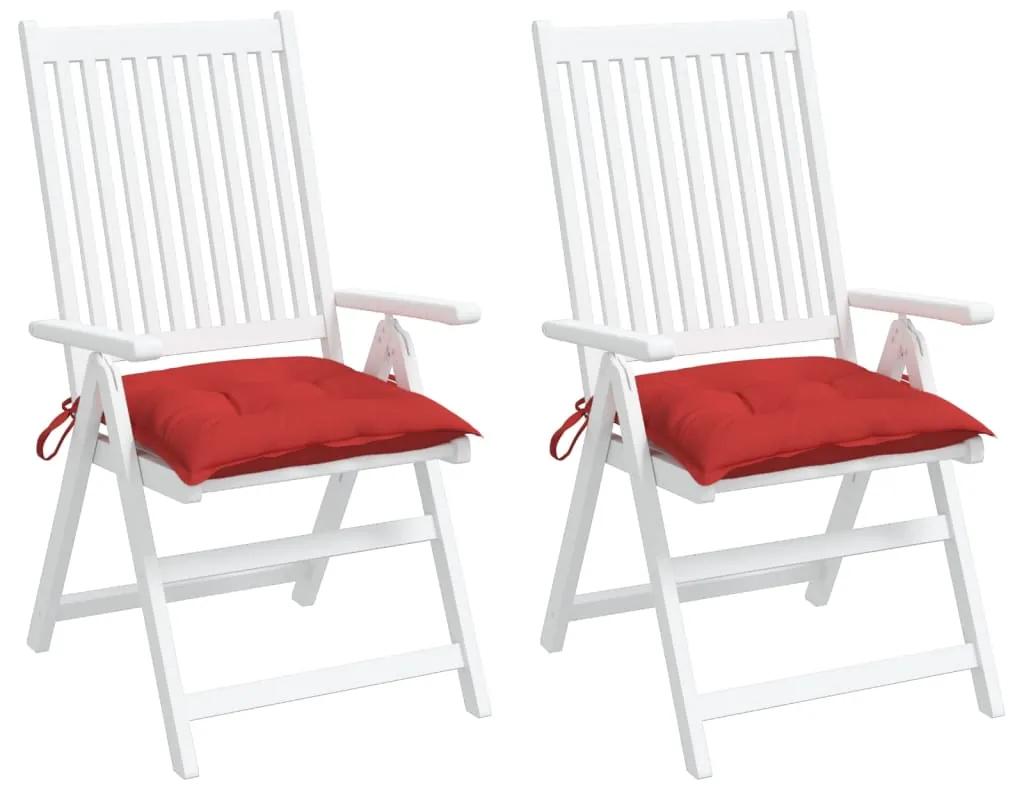 Perne de scaun, 2 buc., rosu, 40 x 40 x 7 cm, material textil 2, Rosu, 40 x 40 x 7 cm