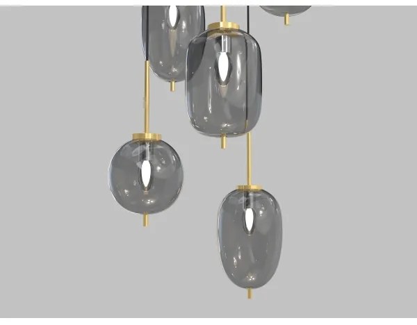 Lustră pe cablu BELLEVILLE Wofi 5007-502 6xE14/40W/230V negru/auriu