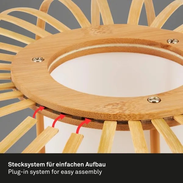 Briloner 1759011 - Lampă de podea 1xE27/10W/230V bambus/negru