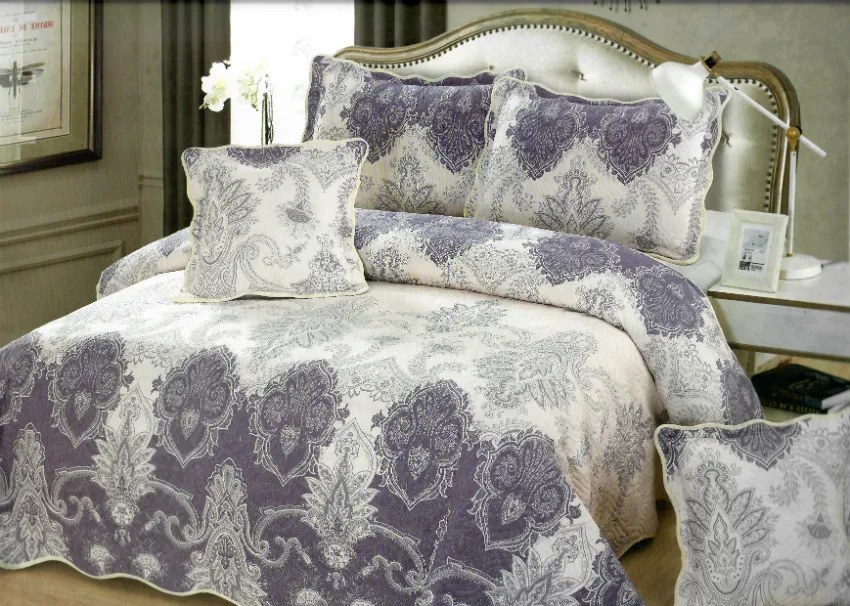 Set Cuvertura Bumbac + 4 Fete de Perne, Purple Regal