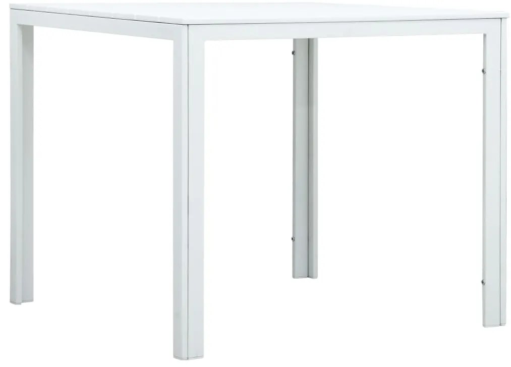 vidaXL Măsuță de cafea, alb, 78x78x74 cm, HDPE, aspect lemn