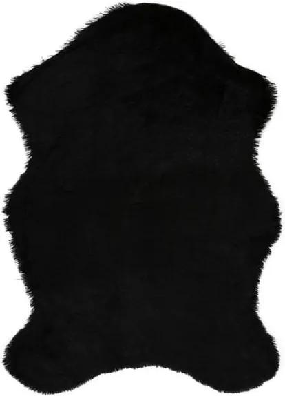 Covor din blană artificială Pelus Black, 75 x 100 cm, negru
