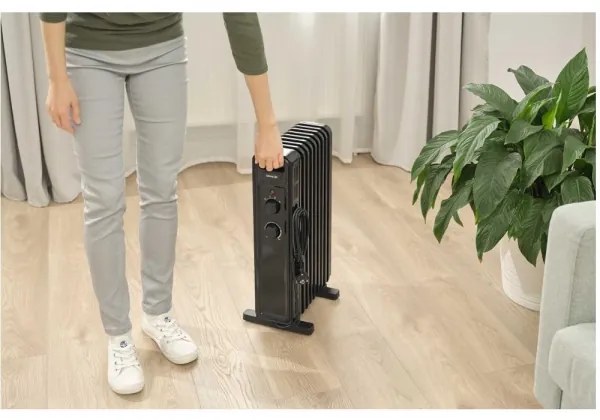 Sencor - radiator electric cu ulei, 9 secțiuni, 800/1200/2000W/230V, negru