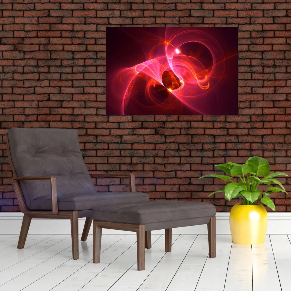 Tabloul modern cu abstacție roz (90x60 cm)