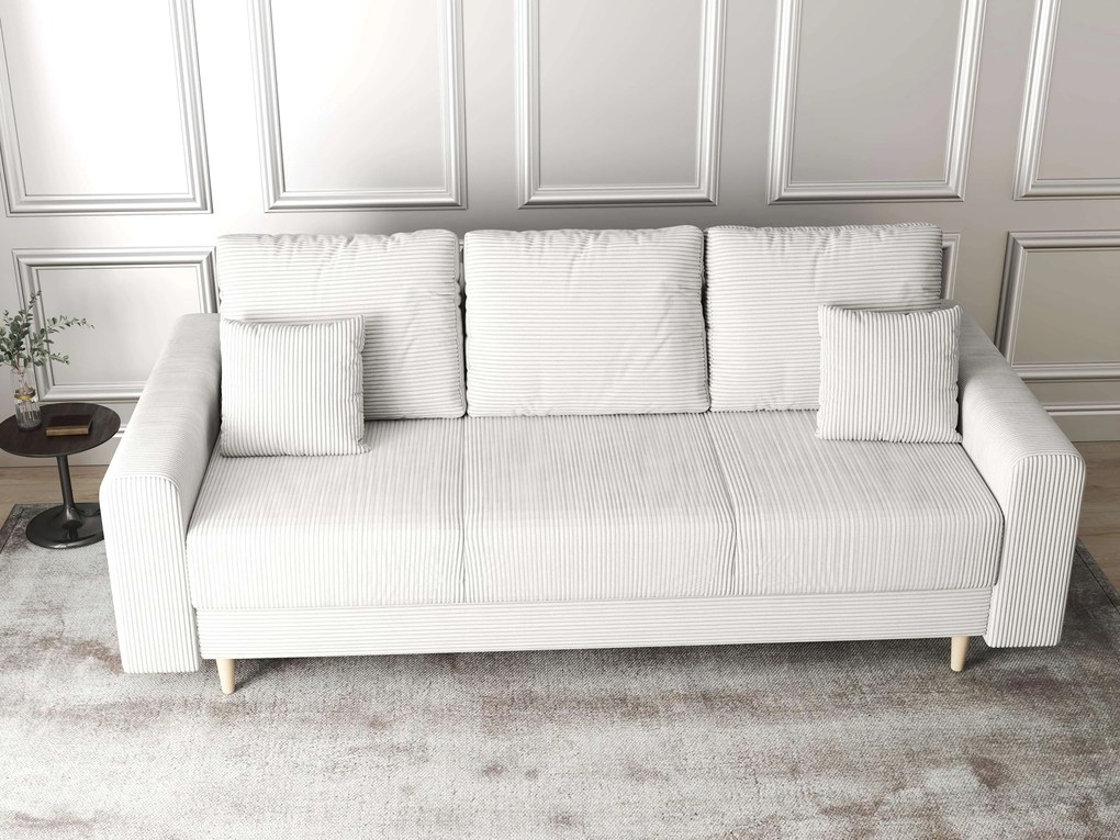 Canapea extensibilă dumonde cu ladă de depozitare si sezut confortabil din spuma high-density, Kronos Zoom Gri 210x100 cm