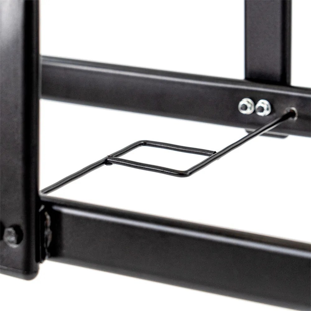 Masă de grădină Canillo cu cadru metalic și sticlă, neagră