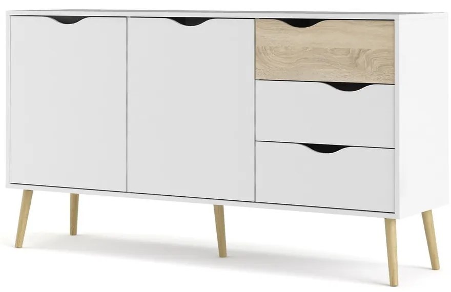 Comodă albă 147x82x39 cm Oslo – Tvilum