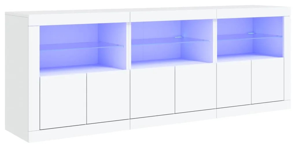 3209002 vidaXL Dulap cu lumini LED, alb, 181,5x37x67 cm