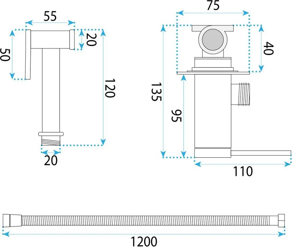 Baterie bideu Foss Clif crom periat