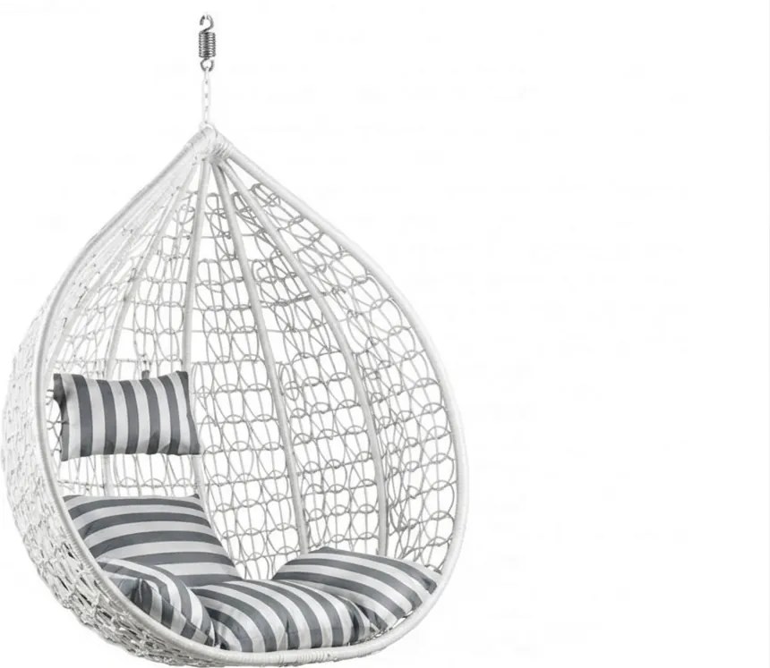 Scaun suspendat alb KOKON fara suport, perna alb-gri