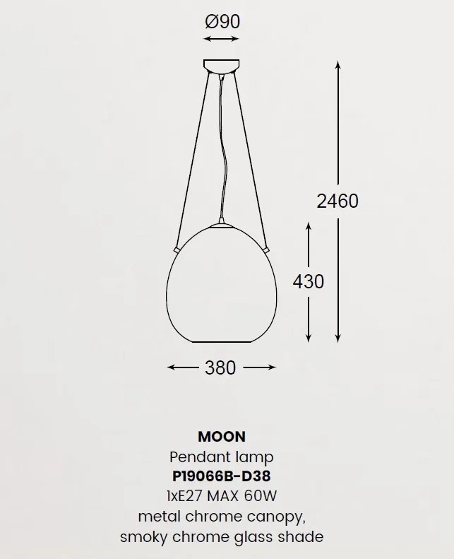 Lustra, Pendul ultra modern, diametru 38cm MOON