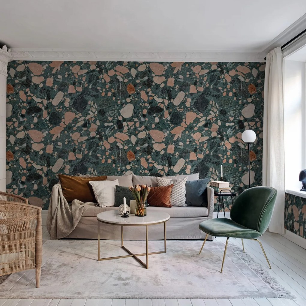 Fototapet, Terazzo Bold, Emerald, Rebel Walls