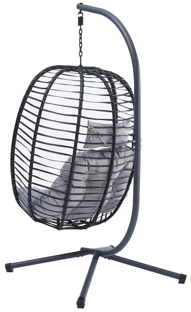 Autronic Fotoliu suspendat, metal, polyrattan,gri, A Z-V1289 GREY
