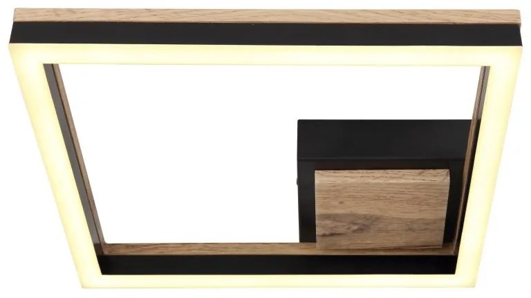 Plafoniera LED design industrial Beatrix negru, maro 27x27cm