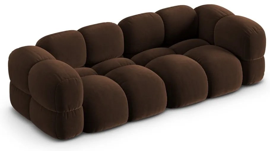 Canapea maro închis cu tapițerie din catifea 250 cm Loretto – Cosmopolitan Design