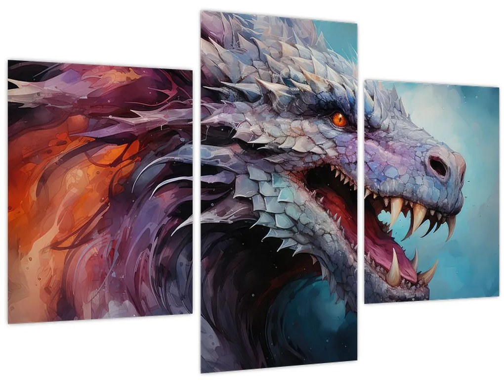 Tablou - Ilustrație a unui dragon (90x60 cm)