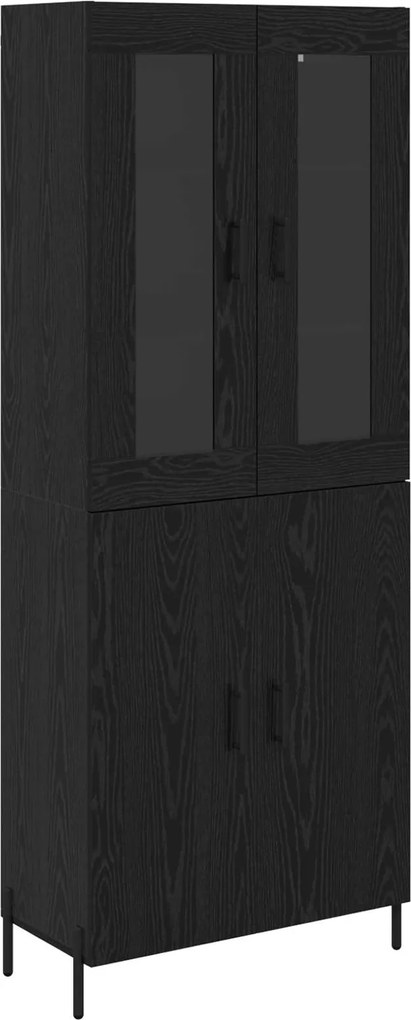 vidaXL Bufet Pe perete Stejar Negru 69,5 x 34 x 180 cm Lemn compozit