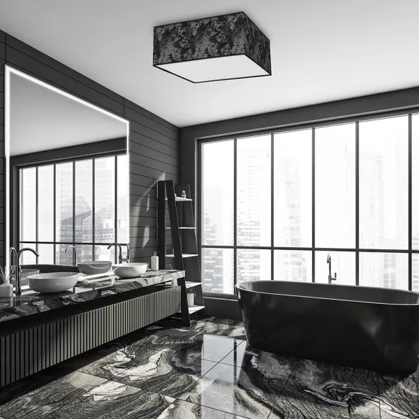 Plafonieră SATINO 3xE27/60W/230V neagră/argintie