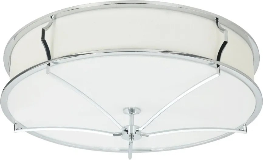 Lustra aplicata din metal cromat si tesatura crem Stesso PL L