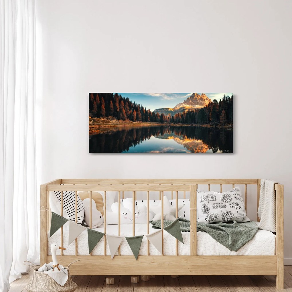 Tablou - Alpi, Italia, Dolomiți, Lago Antorno (120x50 cm)