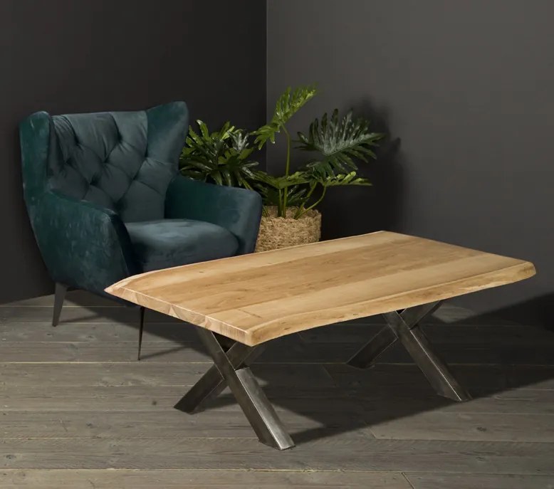 Masuta de cafea dreptunghiulara din lemn 135x75x40 cm maro/negru