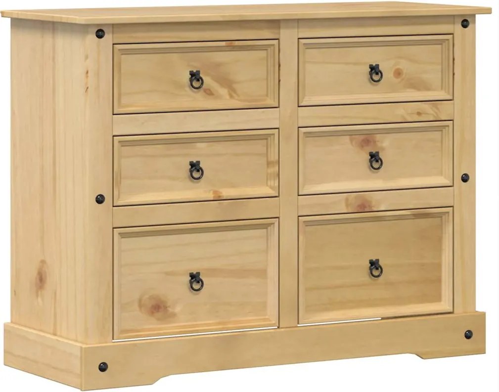 vidaXL Dulap cu sertare „Corona”, 112x48x91 cm, lemn masiv de pin