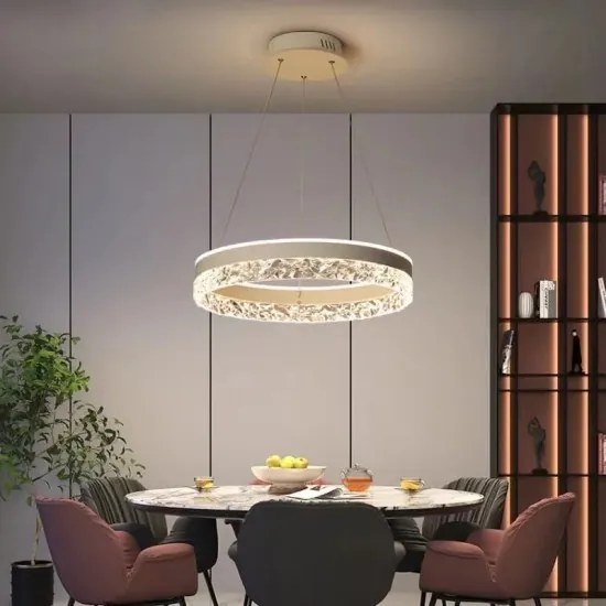 Lustra LED Cu Telecomanda, Elit's Alb , 124w