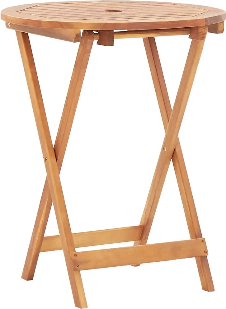 vidaXL Masă de grădină pliabilă, 60 x 75 cm, lemn masiv de acacia
