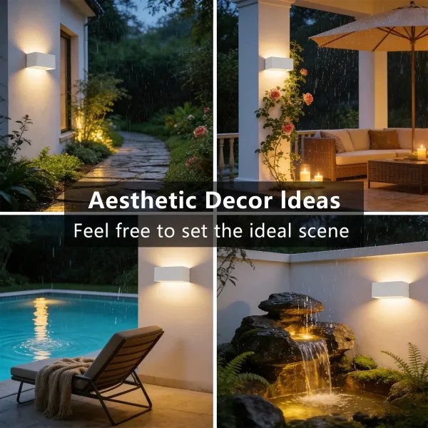 Brilagi - Aplică de perete pentru exterior DONNANI LED/7W/230V 20 cm alb IP44