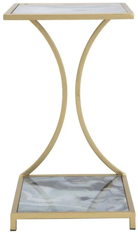 Masuta auxiliara aurie din metal, 40x35x60 cm, Glam Mauro Ferretti