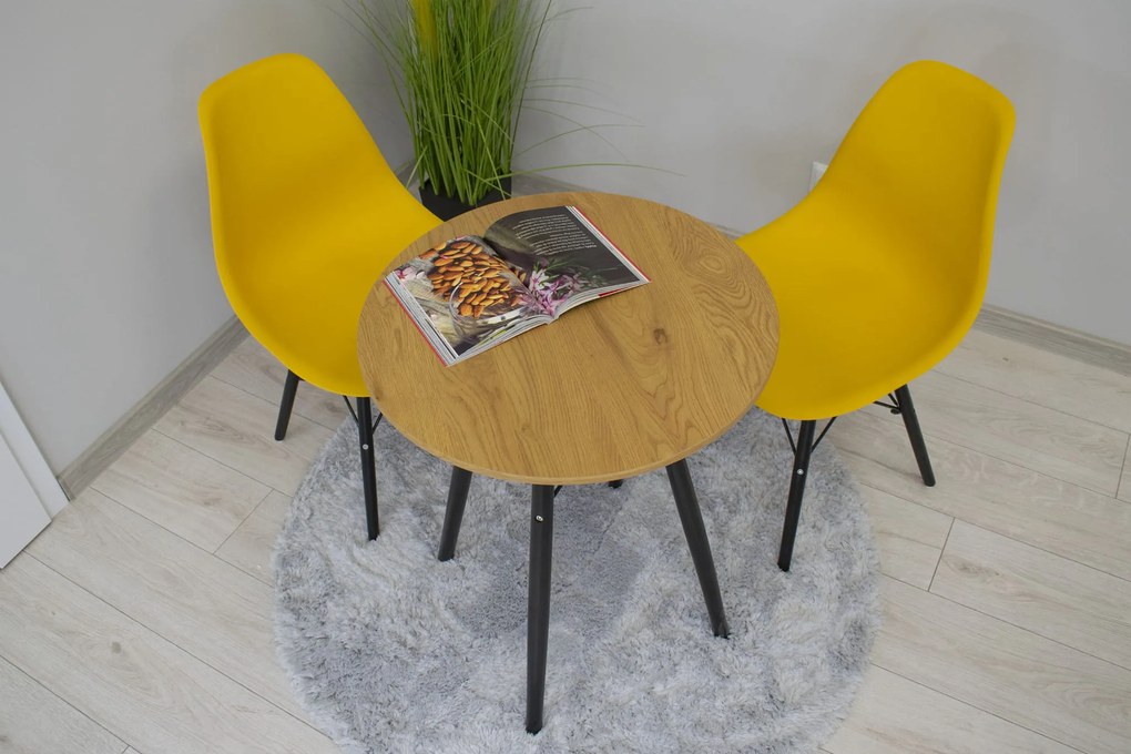 Masa de sufragerie cu blat in decor stejar OSLO 60x60