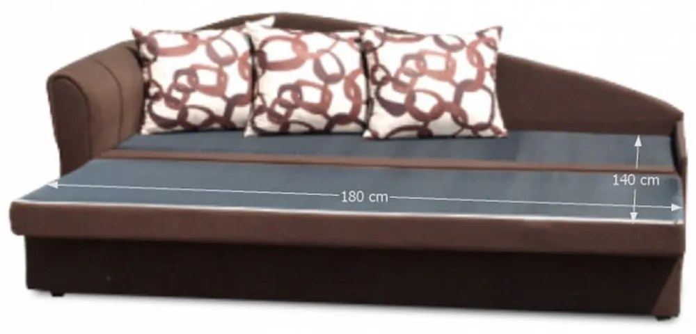 Divan extensibil, maro, model stânga, LAOS