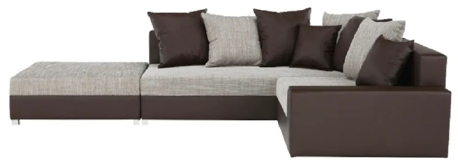 Colţar, S, piele eco maro/textil maro, PETRANA NEW