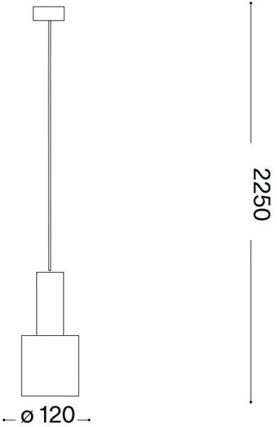 Lustră pe cablu Ideal Lux HOLLY 1xE27/60W/230V d. 12 cm alamă