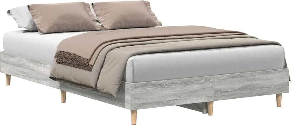 vidaXL Cadru de pat fără saltea Gri Sonoma 120x200 cm lemn prelucrat