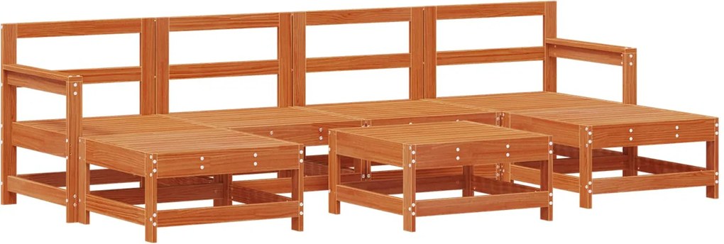 vidaXL Set de lounge pentru grădină 7 pcs Maro Ceară Lemn masiv de pin