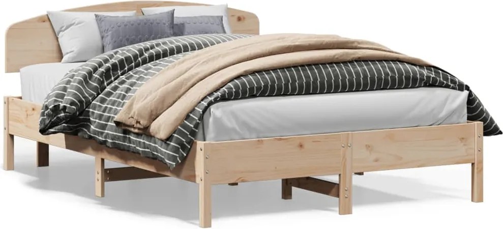 vidaXL Cadru de pat fără saltea, 140x200 cm, lemn masiv pin