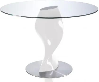 Masa cu baza din fibra de sticla Ollie, sticla transparenta 130cm