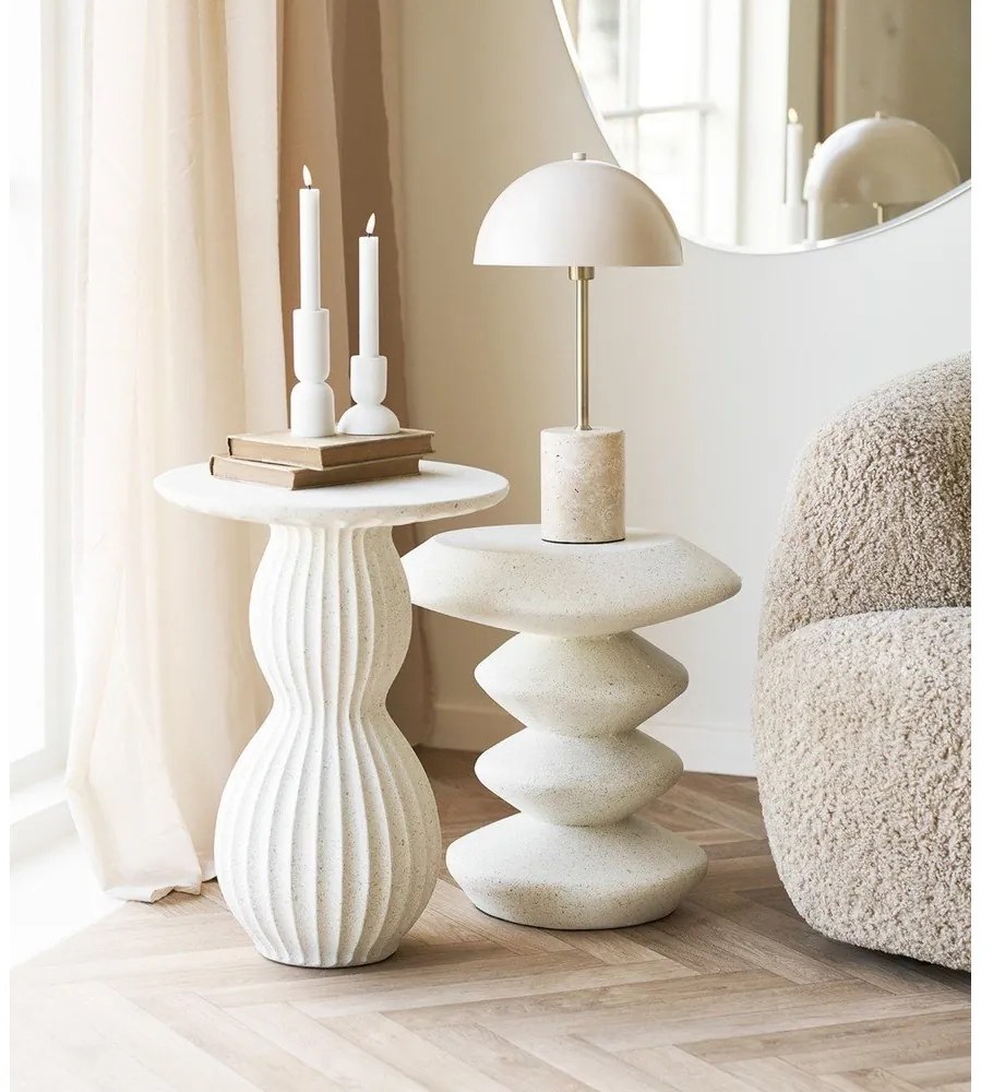 Măsuță auxiliară rotundă din piatră ø 40 cm Newtown – House Nordic