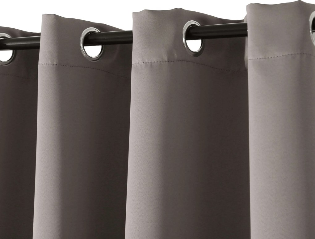 Draperie gri-maro OXFORD 140x250 cm Agatat: Inele metalice
