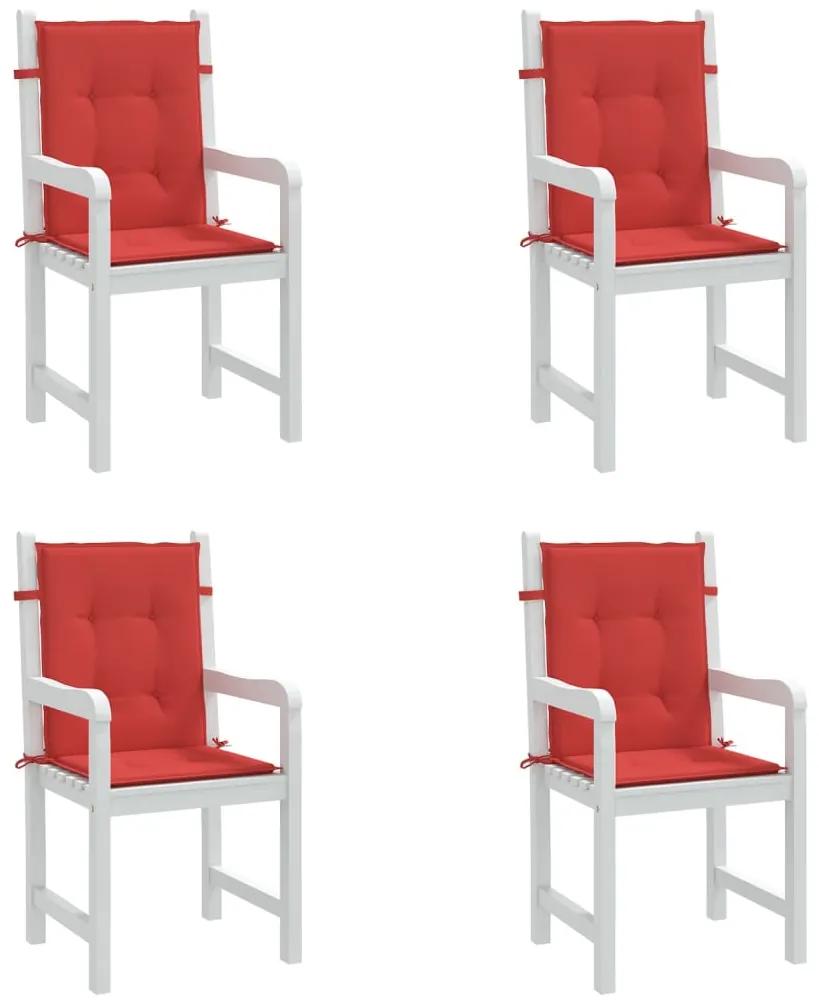 Perne scaun de gradina, 4 buc., rosu, 100x50x3 cm 4, Rosu, 100 x 50 x 3 cm