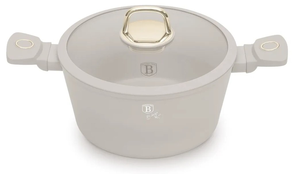 BerlingerHaus Cratiță cu suprafață din titan și capac Sahara 24 cm, 24 cm